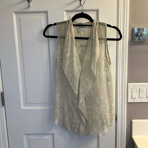 Babaton Aritzia 100% silk Sleeveless blouse Waterfall Ruffle Detail
